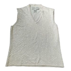 Vintage Norton McNaughton Silk Sequin Sweater Tank